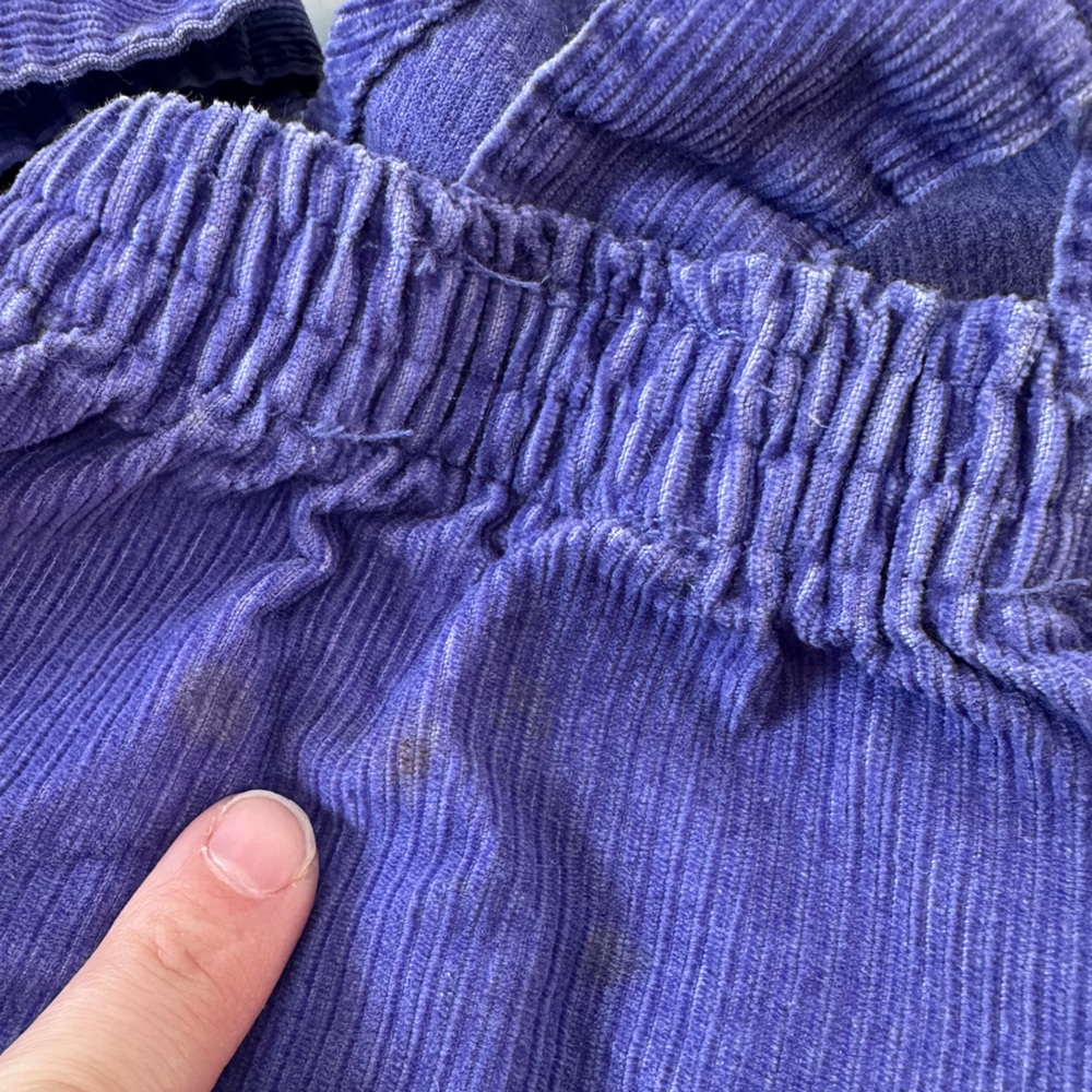 VTG OshKosh B’Gosh Girls Skirtall Purple Corduroy Overalls Toddler 4 Made in USA - Picture 6 of 8
